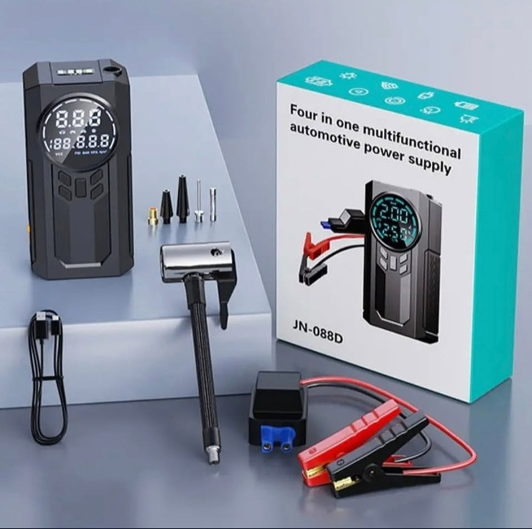 4in1 Jumpstarter kit with tyre inflator, flashlight and powerbank
