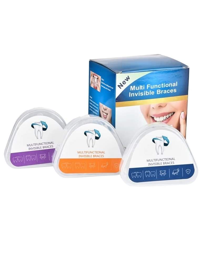 Bright Smile 3 Piece Tooth Orthodontic Appliance, Professional Alignment Brace Mouthpiece Teeth Retainer for Adult Teeth Care