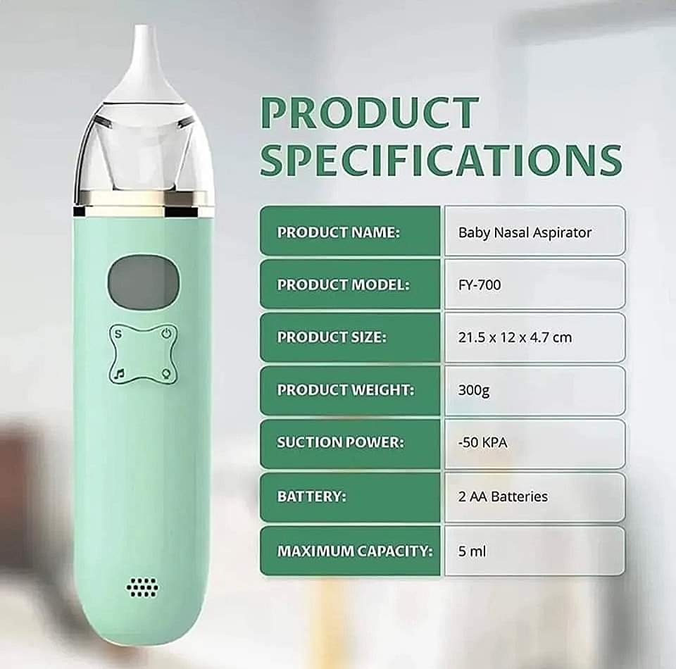 Baby Nasal Aspirator Electric Nose Sucker Baby Nose Sucker, Baby Nose Cleaner Rechargeable Nasal Aspirator for Toddler and Newborns Booger Sucker