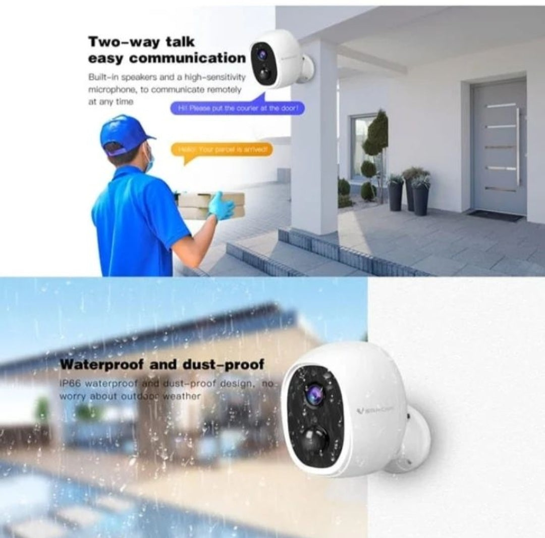 Solar Powered Security Camera, WiFi Controlled, Rechargeable, Waterproof