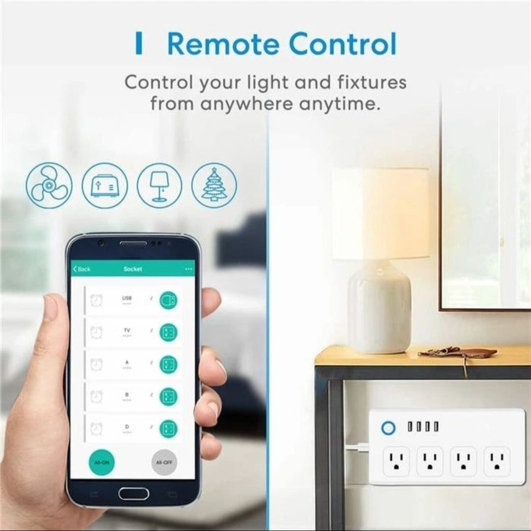 Smart Plug Surge Protector Power Strip With USB Ports, Wireless 2.4GHz Connectivity, App Controlled, Safe & Secure