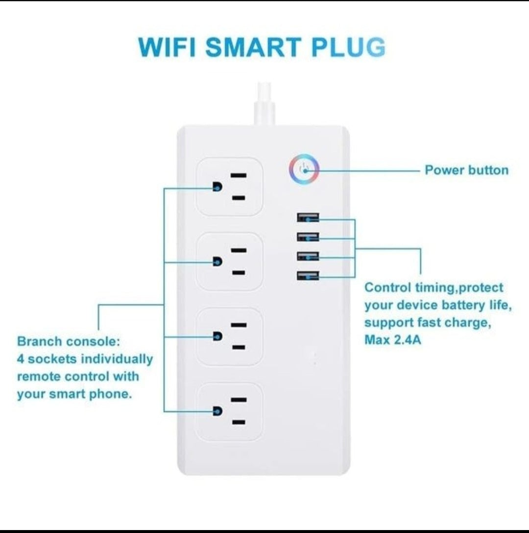 Smart Plug Surge Protector Power Strip With USB Ports, Wireless 2.4GHz Connectivity, App Controlled, Safe & Secure